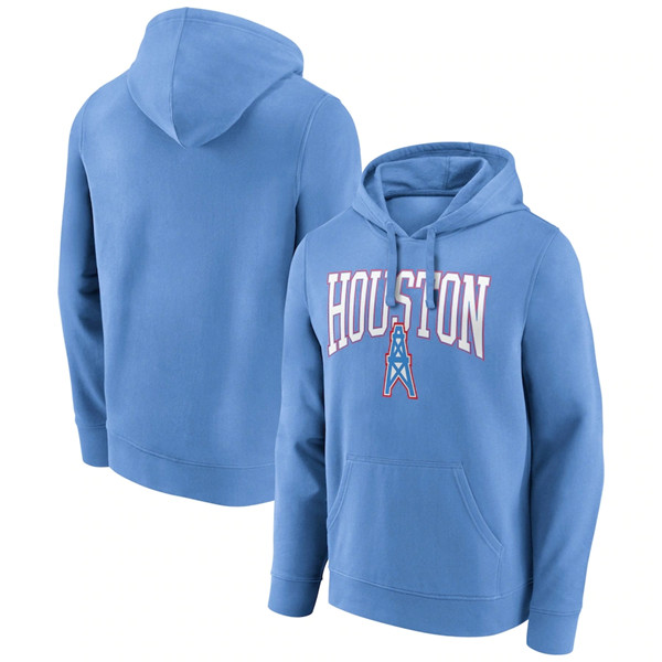 Men's Houston Oilers Light Blue Gridiron Classics Campus Standard Pullover Hoodie